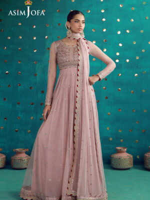 AJULFB-07 Embroidered Poly Net Unstitched 2 Pcs