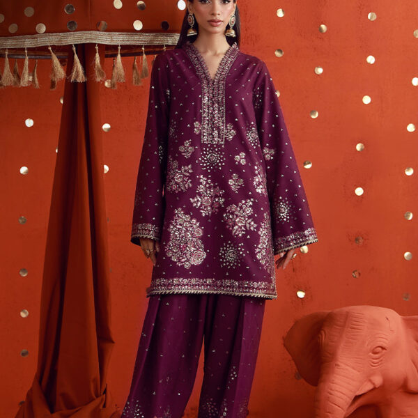 AJULFB-10 Embroidered Boski Silk Unstitched 2 Pcs