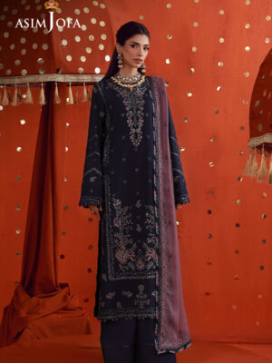AJULFB-05 Embroidered Boski Silk Unstitched 3 Pcs