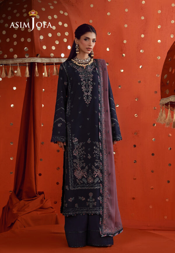 AJULFB-05 Embroidered Boski Silk Unstitched 3 Pcs